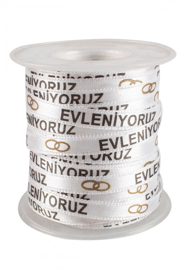 Kına Atölyesi Evleniyoruz yazılı Kurdela 60 mm 40 Metre - 2
