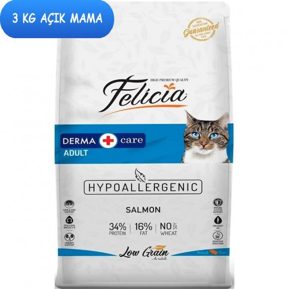 Felicia Az Tahıllı Somonlu Yetişkin Kedi Maması 3 Kg AÇIK