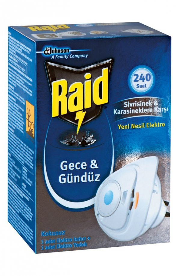 Raid Gece Gündüz Sinek Kovucu Elektro Isıtıcı 1 Adet Yedek