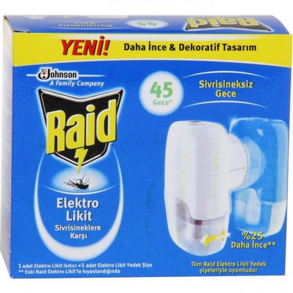 Raid Elektro Likit Isıtıcı Sivrisinek Kovucu Makine 35ml Likit Şişe - 2