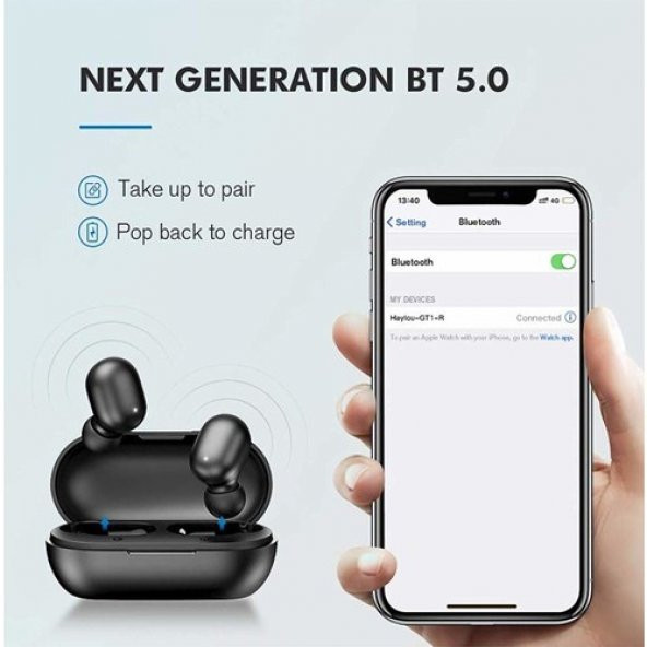 Haylou GT1 TWS Kablosuz Bluetooth Kulaklık - Siyah - 2
