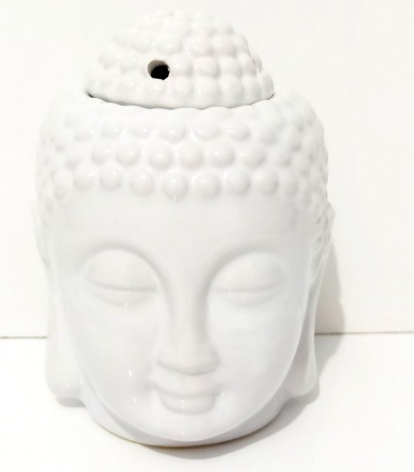 Beyaz Buda Seramik Buhurdanlık Otantik Buddha