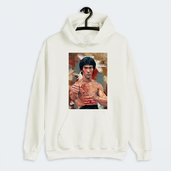 Bruce Lee Kapşonlu Cepli Sweatshirt