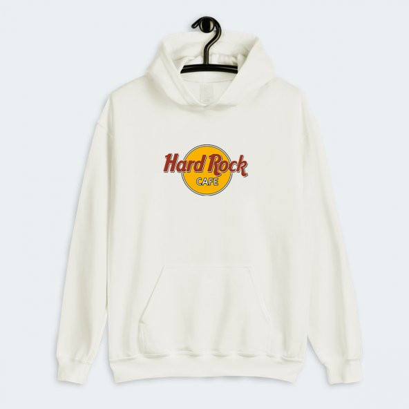 Hard Rock Cafe Baskılı Kapşonlu Cepli Sweatshirt