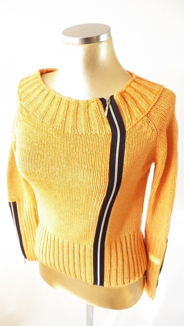 SNY Yuvarlak Yaka 100 Pamuk Turuncu Spor Kazak