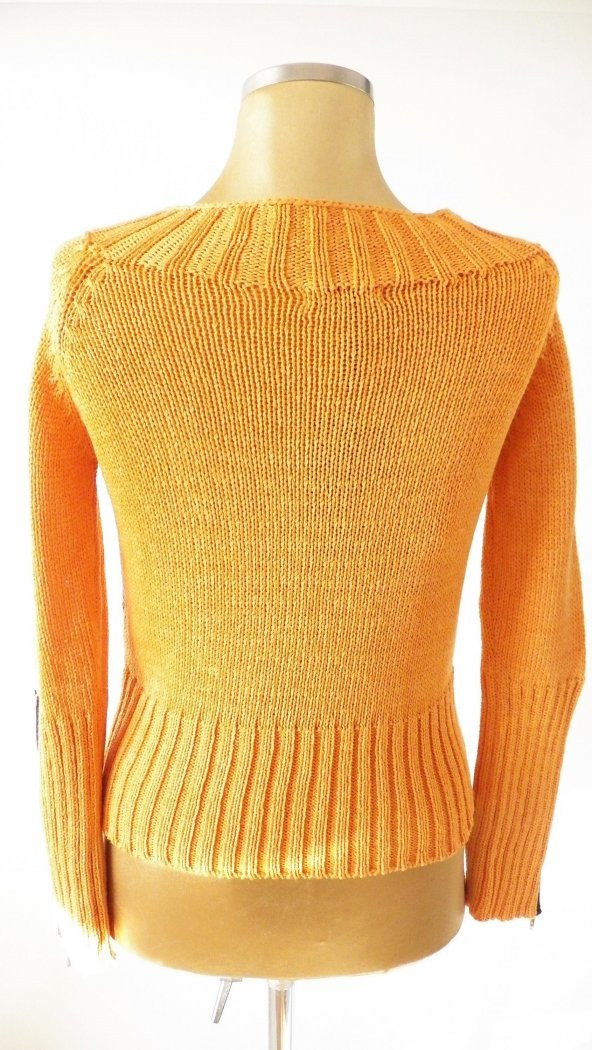 SNY Yuvarlak Yaka 100 Pamuk Turuncu Spor Kazak - 3