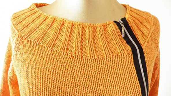 SNY Yuvarlak Yaka 100 Pamuk Turuncu Spor Kazak - 7