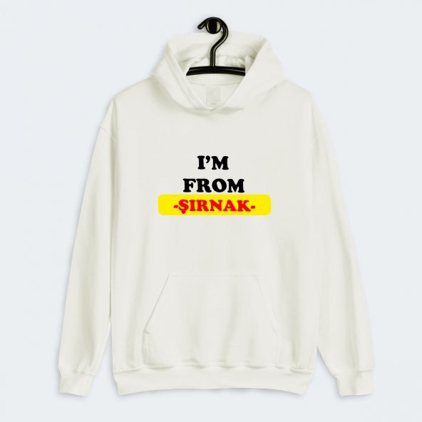 Im From Şırnak Kapşonlu Baskılı Cepli Sweatshirt