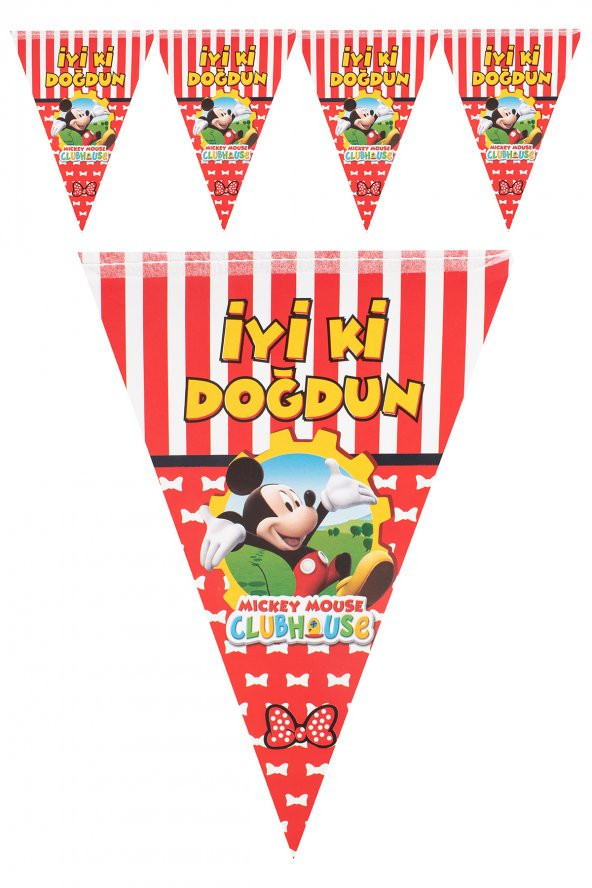 Kına Atölyesi Mickeyy Mouse Club House İyiki Doğdun Flaması 180x22