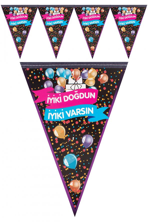 Kına Atölyesi İyi ki Doğdun Renkli Flama
