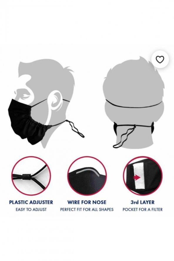 Xxl 6 Körüklü Geniş Yüzlü Ve Uzun Sakallara Özel Ayarlanabilir Yıkanabilir Boyun Askılı Ultralüks Maske