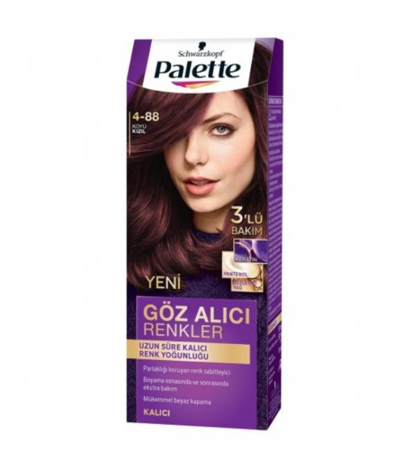 Palette Göz Alıcı Renkler Saç Boyası 4-88 Koyu Kızıl