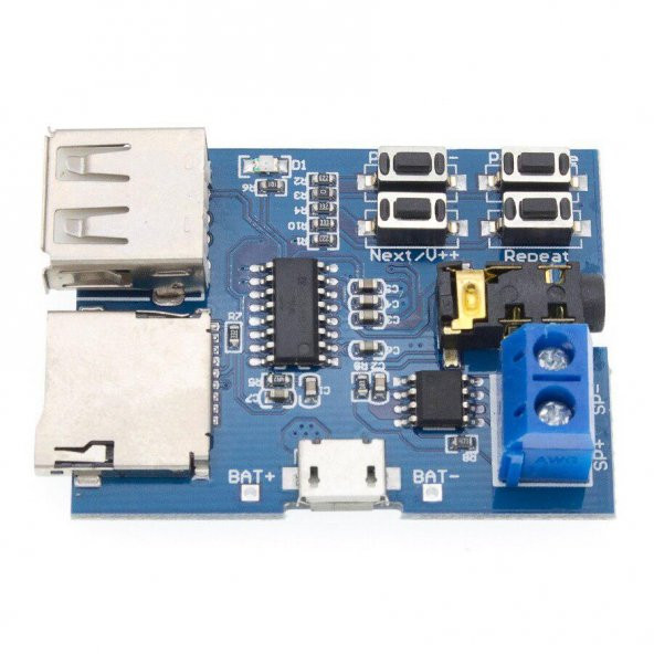 Mp3 Çalar Modül - Sd Kart Ve Usb Bellek Girişli