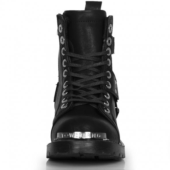 Erkek Bot Conteynar 329 Siyah Mat Erkek Çizme Bağcıklı Uzun Erkek Postal Erkek Çizme - Resim 2