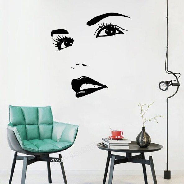 Modatools Güzellik kirpik kadın yüz vinil duvar Sticker çıkartması saç tırnak manikür moda Spa Salon pencere duvar çıkartması dekor posterler