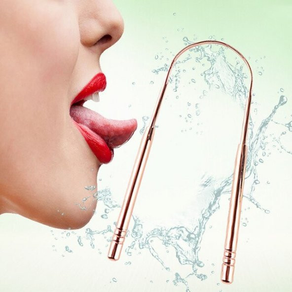 Paslanmaz Çelik Bakır Dil Temizleyici Dil Kazıyıcı Dil Sıyırıcı - 4