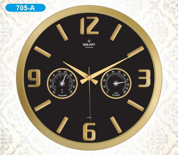 Galaxy 705-A Premium Termometreli Duvar Saati - 1