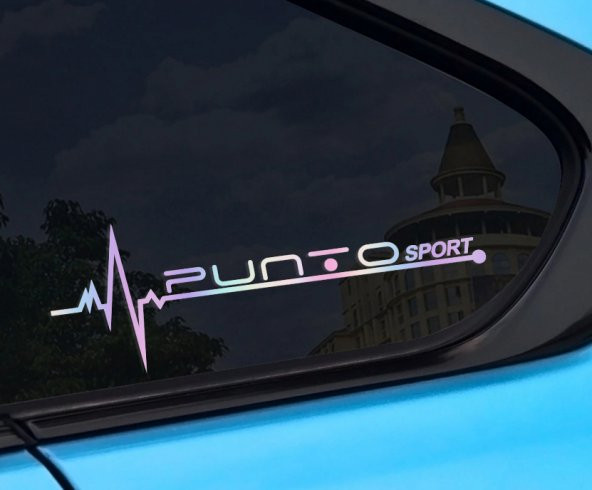 Fiat Punto Yan Cam Sticker Oto Kapı Çıkartma Renk Değiştiren  20 cm x 7 cm