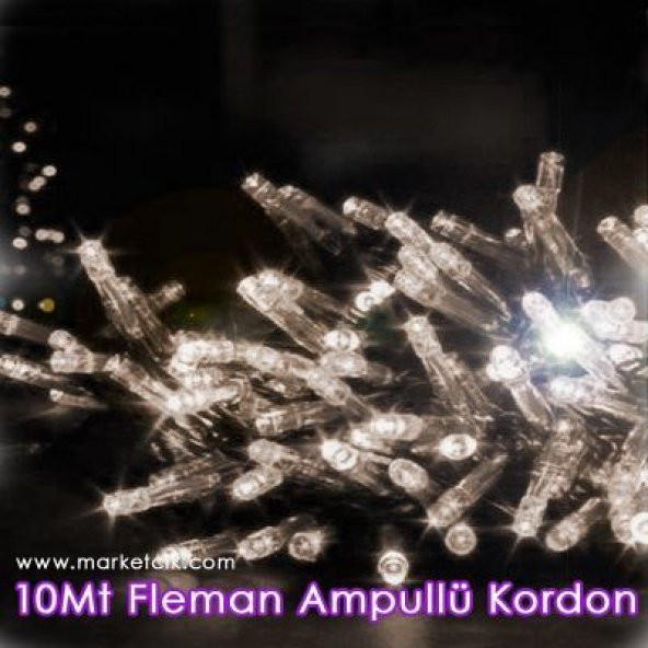 10 Metre 100 Flaman Ampullü İç Mekan Yılbaşı Ağaç Işığı, Sarı Işık