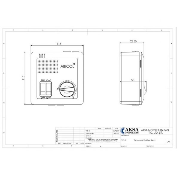 Aircol FC 200 Hız Anahtarı - 2