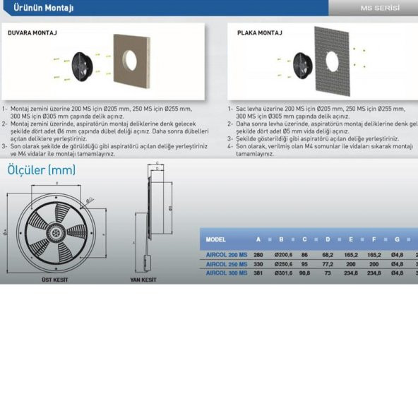 Aircol 300 MS Sac Gövdeli Aspiratör - 2