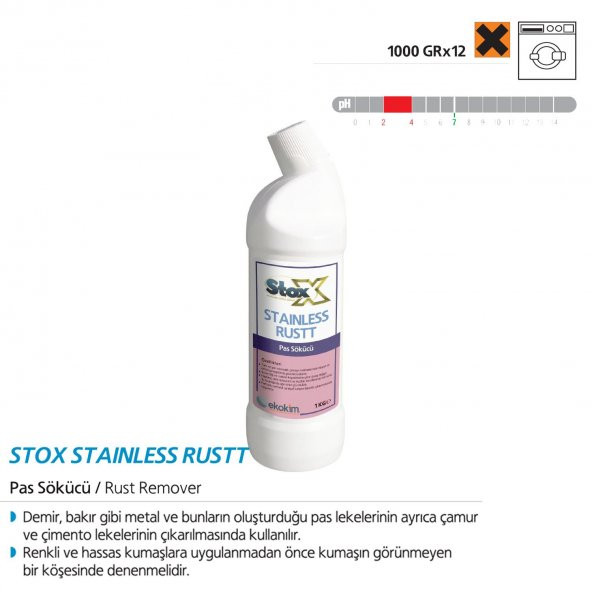 STOX STAINLESS RUSTT TEKSTIL PAS CAMUR CIMENTO KIREC SOKUCU 1LT - Resim 2