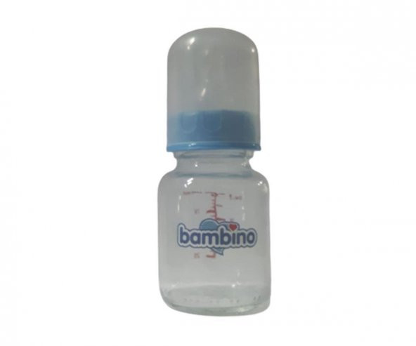 Bambino Desenli Cam Biberon 100 Ml Mavi