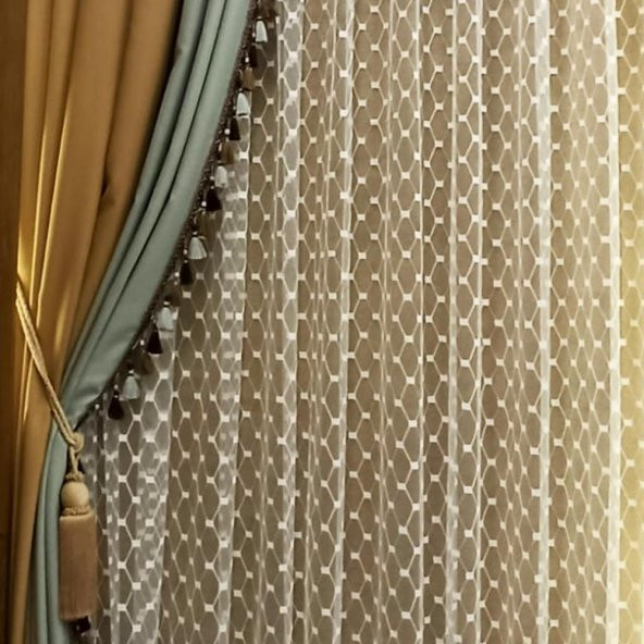 Soysaraç Honeycomb Pilesiz Tül Perde  Ekru 400 x 260 cm - 4