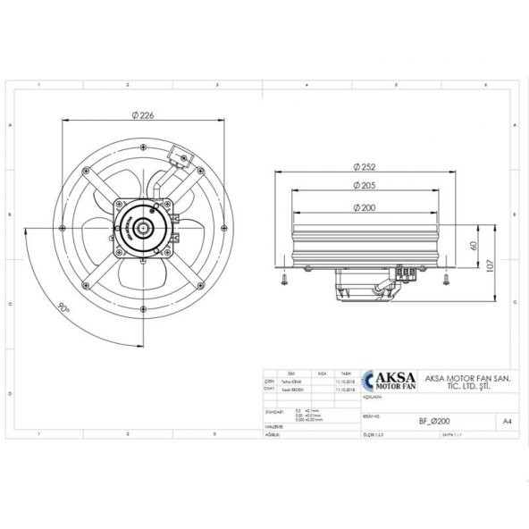 Aircol 200BF Sac Gövdeli Aksiyal Fan - 2