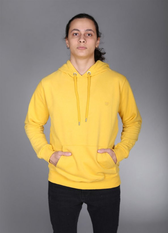 Maccali Sarı Erkek Kapüşonlu Sweatshirt  - MaccaliNSarı