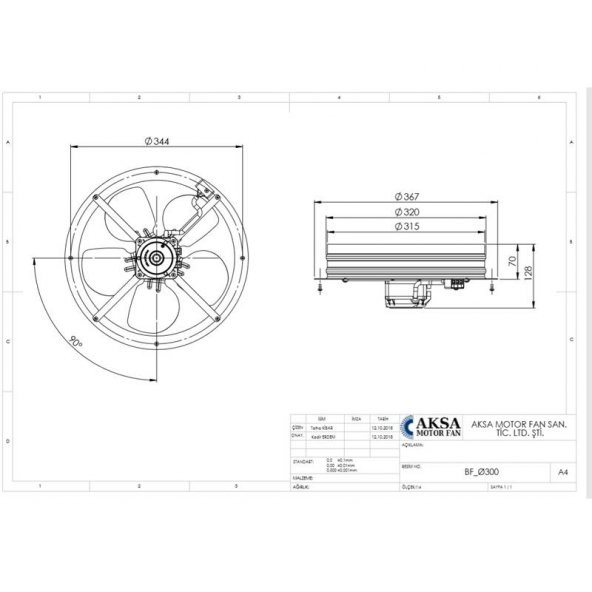 Aircol 300BF Sac Gövdeli Aksiyal Fan - 2