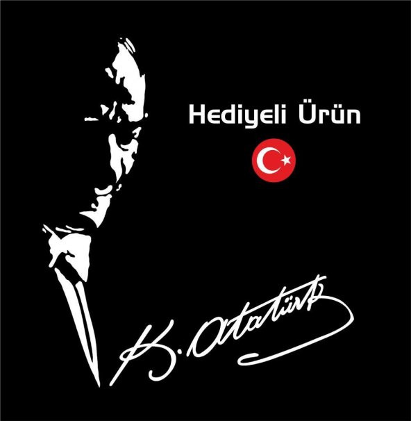 Atatürk Silüeti ve Atatürk İmzası Sticker Çıkartma Seti