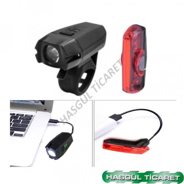 HSGL USB ŞARJLI ÖN ARKA IŞIKLI FAR SET