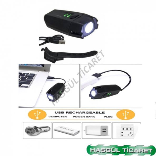 HSGL USB ŞARJLI ÖN ARKA IŞIKLI FAR SET - 3