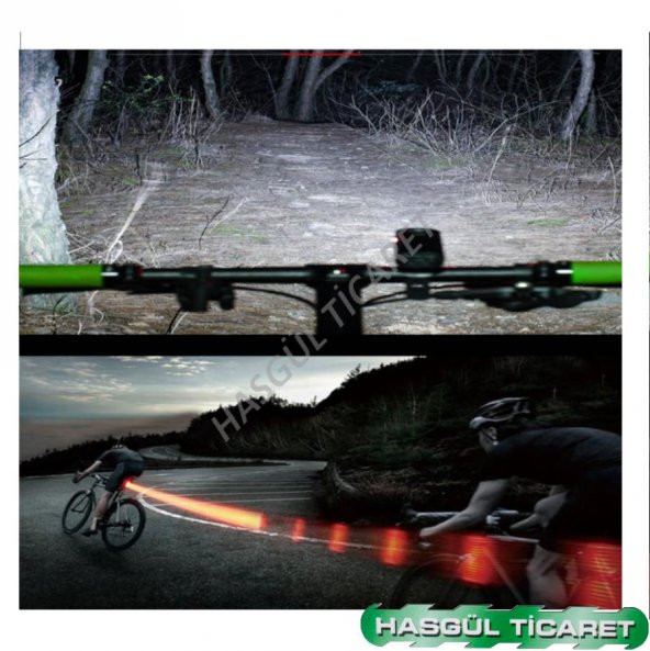 HSGL USB ŞARJLI ÖN ARKA IŞIKLI FAR SET - 4