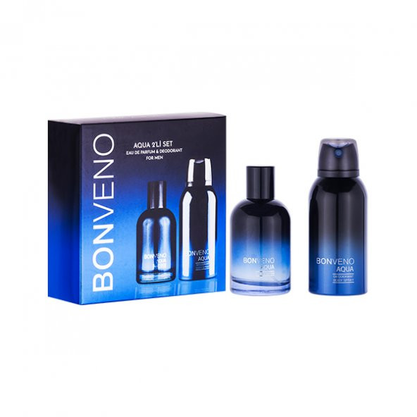 Bon Veno Aqua Mavi Edp 100 ml + 150 ml Deodorant Erkek Parfüm Seti