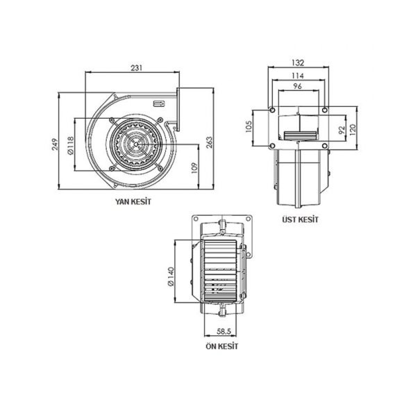 Aircol Aks 140-60 Salyangoz Radyal Fan - 2
