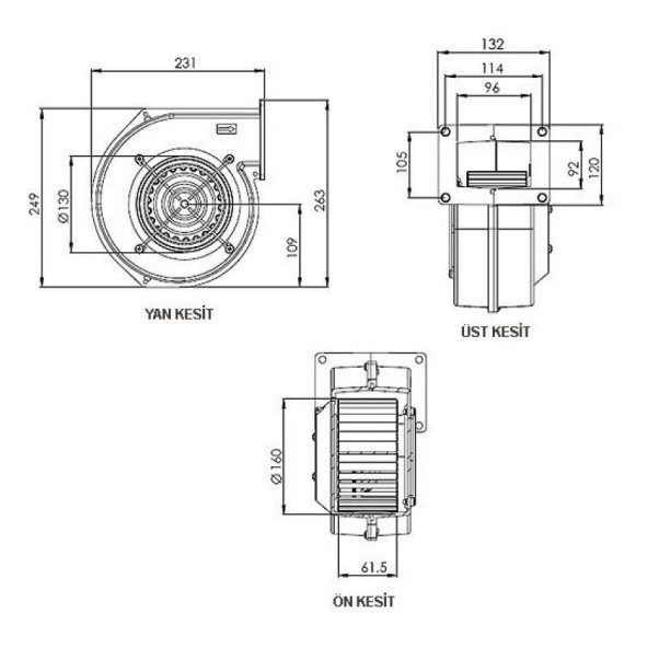 Aircol AKS 160-60 Salyangoz Radyal Fan - 2