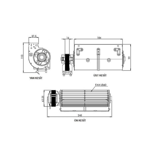 Aircol AKS 680-180 Tanjansiyel Radyal Fan - 2