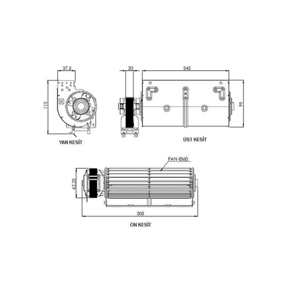 Aircol AKS 680-240 Tanjansiyel Radyal Fan - 2
