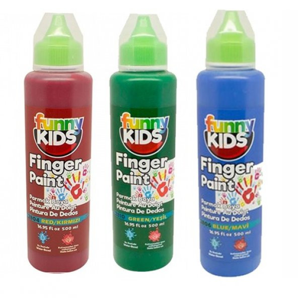 Funny Kids Parmak Boyası 3lü Kırmızı & Yeşil & Mavi