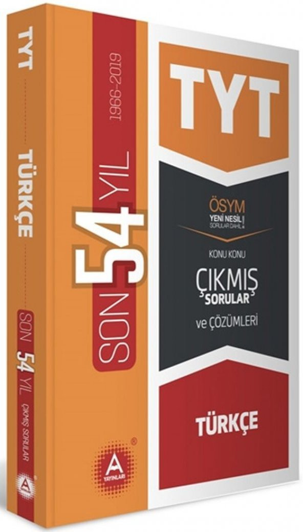 A Yayınları Tyt Türkçe Son 54 Yılın Çıkmış Soruları ve Çözümleri