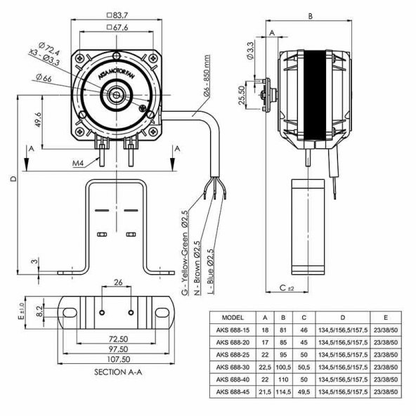 Aircol AKS 688-20 Fan Motoru Ayaklı - 2