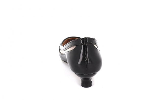 Hobby Siyah Rugan Kısa Topuk Stiletto Kadın Ayakkabı - 4
