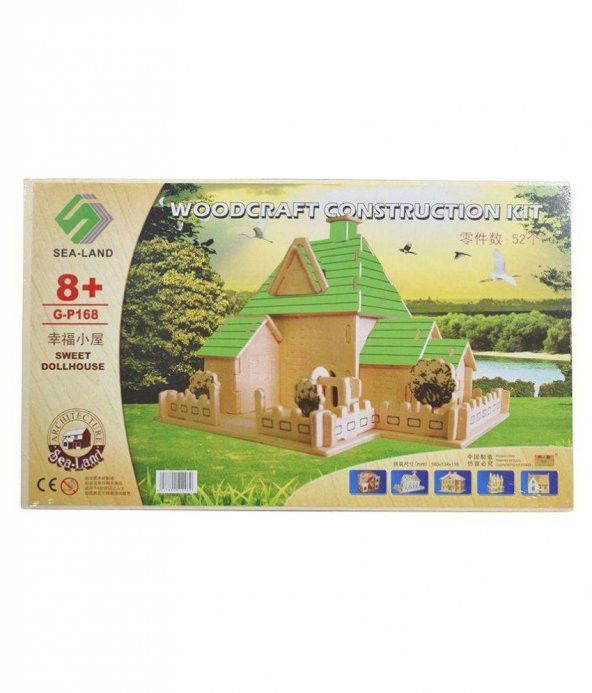 3D Ahşap 52 Parça Müstakil Villa Ev Maket Puzzle - 2
