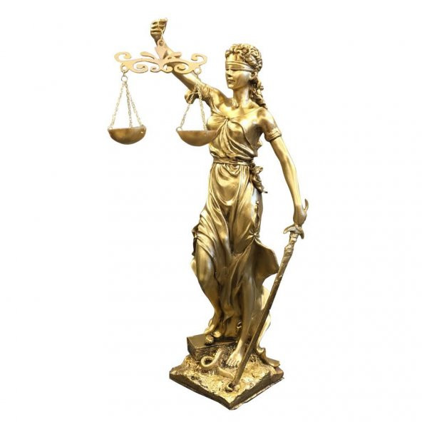Fidex Home Hak Hukuk Adalet Heykeli Büyük Biblo Altın