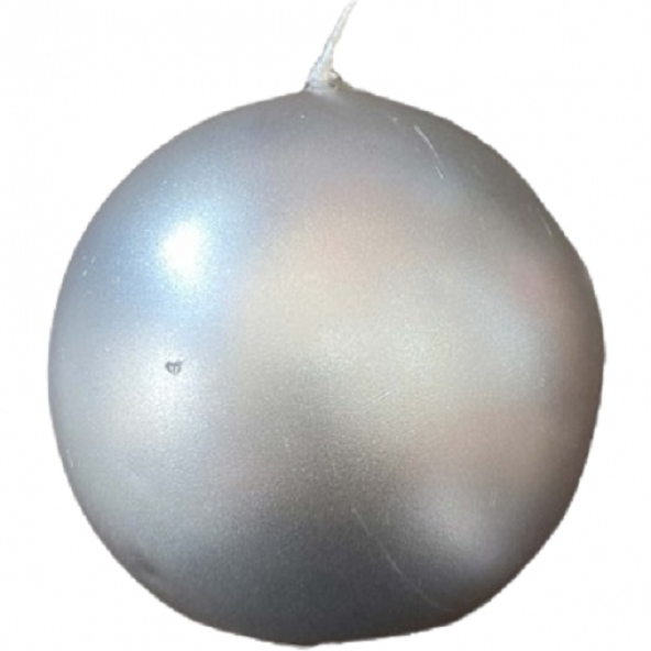 YILBAŞI DEKORATİF TOP MUM GÜMÜŞ METALİK 7CM