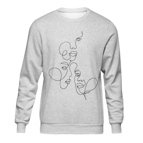 Minimalist Abstract Gri Sweatshirt Unisex - 1