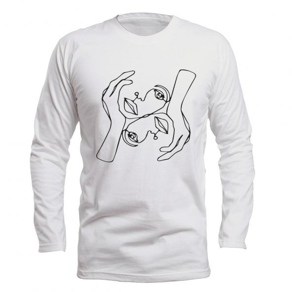Minimalist Reflection Beyaz Long Sleeve Uzun Kol Tişört