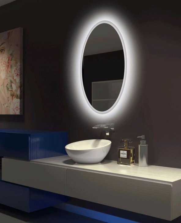 Banyo, Lavabo Aynası Ledli Elips 50x70 cm 4mm Flotal Ayna